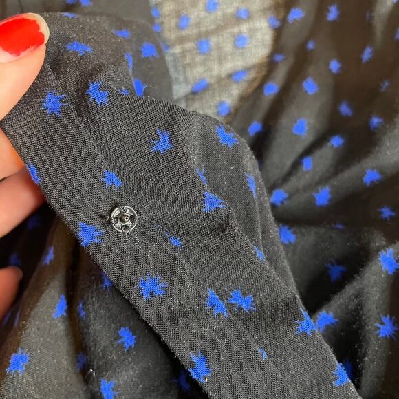 JUICY COUTURE Longsleeve Navy Romper Jumpsuit Extra Small Wrap Top Blue Star - Picture 4 of 6